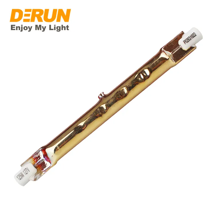 95W 125W 175W Quartz Glass J118 R7S Golden Heating Halogen Bulb For Animal Heating