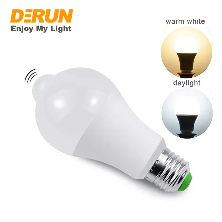 7W 9W 12W E27 E26 B22 Base LED Motion Sensor Light Bulb LED Smart Bulb For Washroom Garage