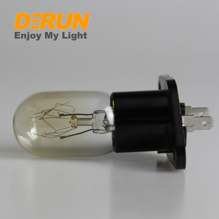 Factory 15W 25W E14 Base T22 T25 High Temp Resistance Incandescent Bulbs Microwave Oven Bulb with Lamp Socket, INC-OVEN