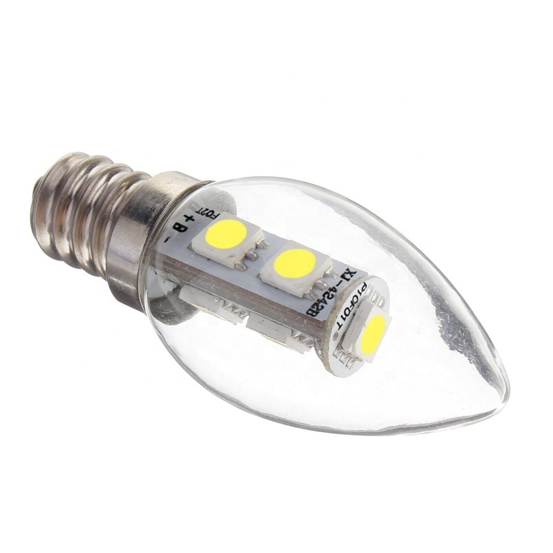 Small 1W Class E12 12V 24V Buddha Mammon Bodhisatta lamp  Clear Glass Cover LED Candle C7 Bulb Light , LED-C7