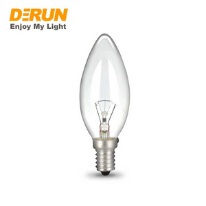 C35 candle bulb clear frosted 25W 40W 60W 110V 130V 220V 240V E14 E27 B22 base modern chandelier light candelabra bulb , INC-C35