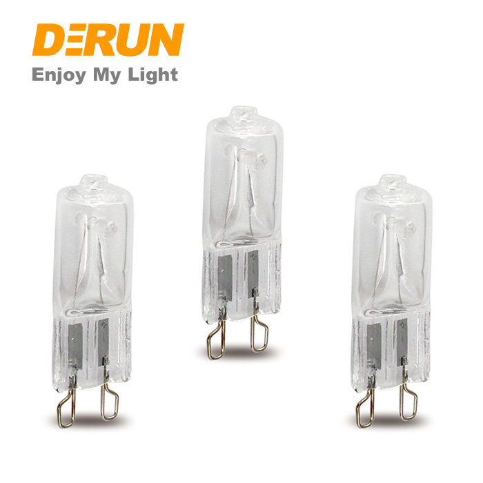 HOT SALE Quartz Clear Glass 110V 220V 6V 12V 24V 120V 230V G9 10W 20W 28W 35W 42W 53W Heat Oven Halogen Lamp , HAL-G9