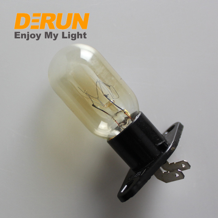 Factory 15W 25W E14 Base T22 T25 High Temp Resistance Incandescent Bulbs Microwave Oven Bulb with Lamp Socket, INC-OVEN