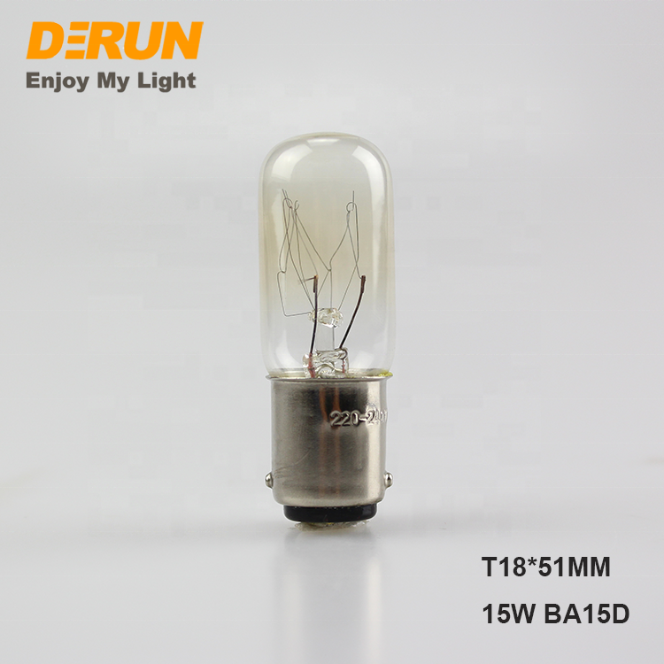 T22 Incandescent Lamp 15W Clear BA15D Mini Sewing Machine Bulbs 220V/240V for Copper and Iron , INC-MINI-BA15D