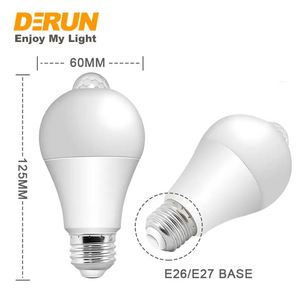 7W 9W 12W E27 E26 B22 Base LED Motion Sensor Light Bulb LED Smart Bulb For Washroom Garage