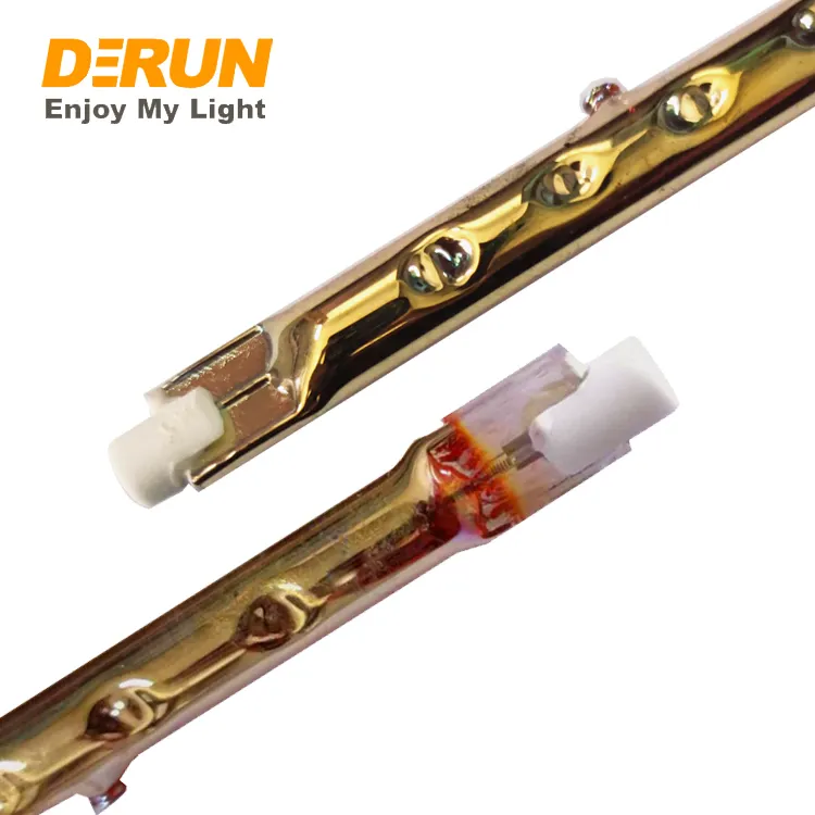 95W 125W 175W Quartz Glass J118 R7S Golden Heating Halogen Bulb For Animal Heating