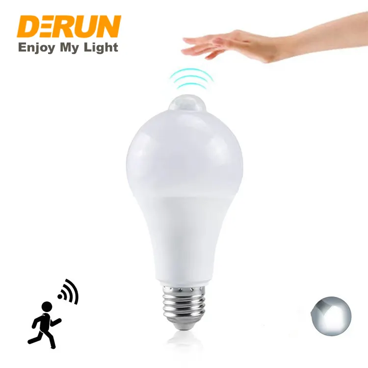 7W 9W 12W E27 E26 B22 Base LED Motion Sensor Light Bulb LED Smart Bulb For Washroom Garage