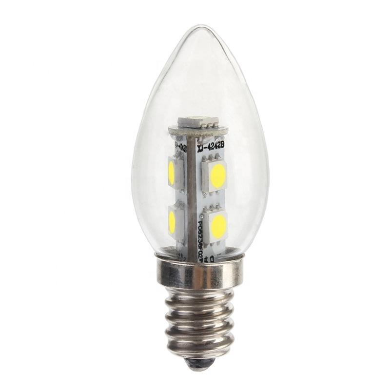 Small 1W Class E12 12V 24V Buddha Mammon Bodhisatta lamp  Clear Glass Cover LED Candle C7 Bulb Light , LED-C7