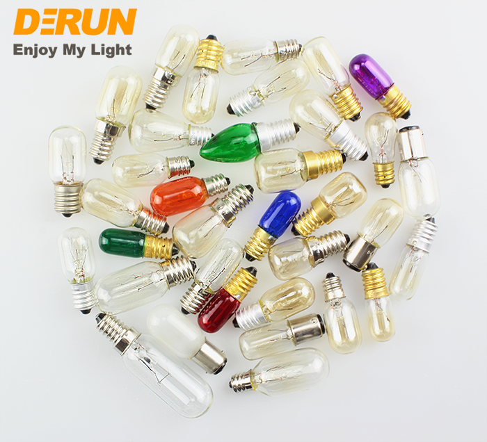 High Temperature Oven Bulb Glass Cover E14 Base T16 T18 T20 T22 ST19 ST23 ST26 Mini Incandescent Light , INC-MINI-E14