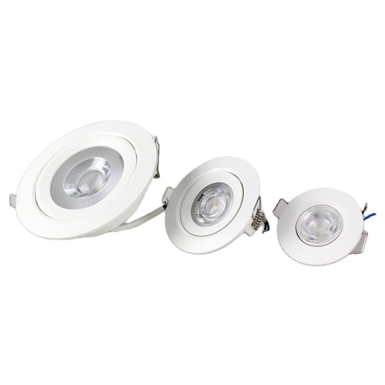 Adjustable Angle 3000K LED Ceiling Light 3W 5W 7W 9W 12W Home Downlights 120V 230V LED Ceiling Lights , LCL-PLASTIC