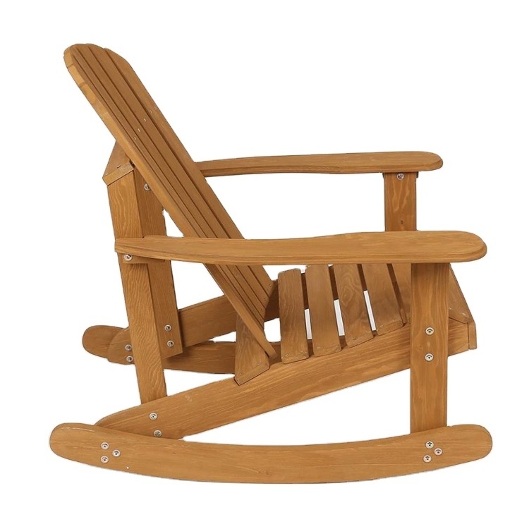 Outdoor Wood modern Adirondack Solid Wooden Rocking Chair