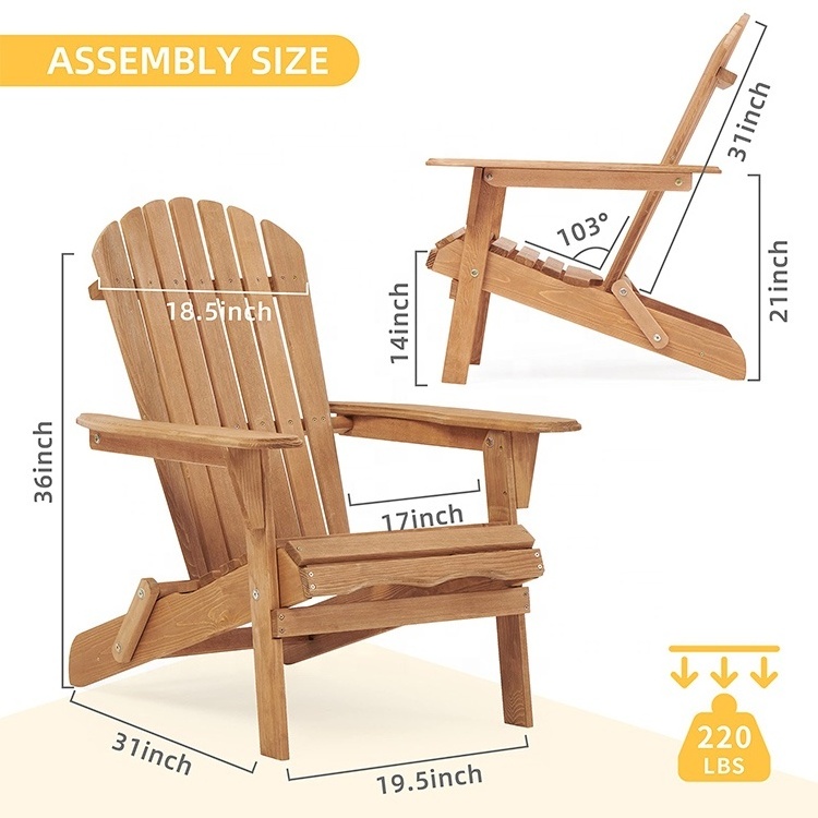 Half-Assembled Wooden Folding Chair Garden Beach Outdoor Morden Folding Wood Adirondack Chair