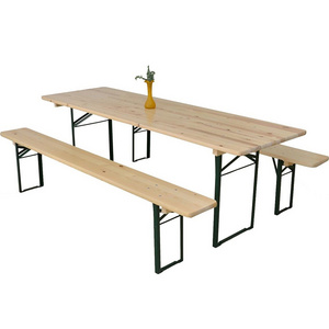 Outdoor Wooden Pub Seat - 6 Person  Garden Custom Wooden folding legs Picnic Beer table Bench