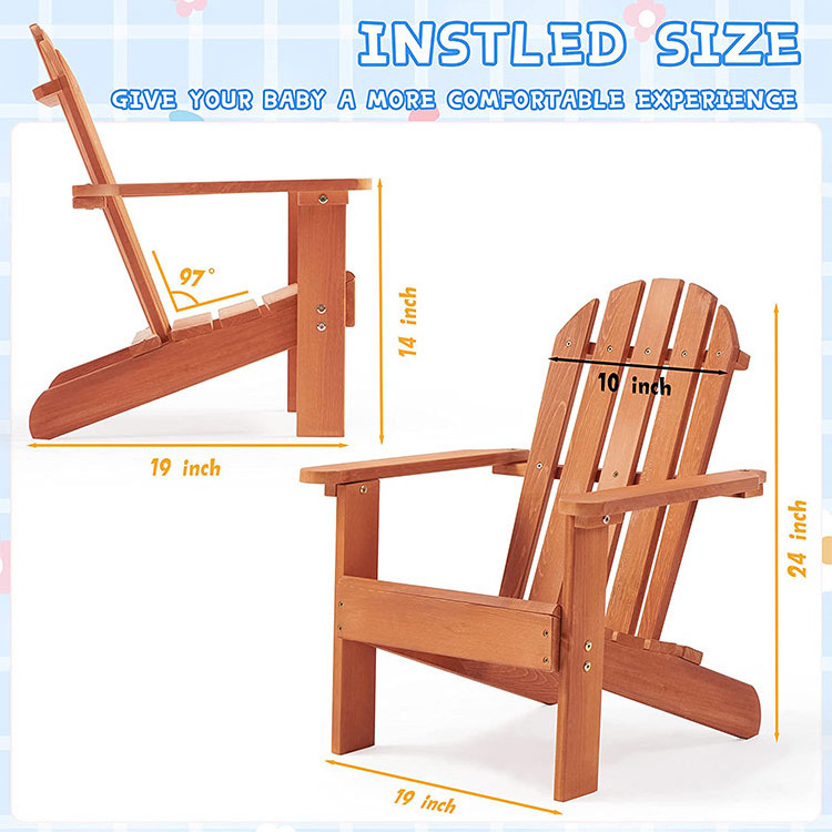 Solid Wood Outdoor Furniture Custom Kids Outdoor Pool Lounge Adirondack Chair