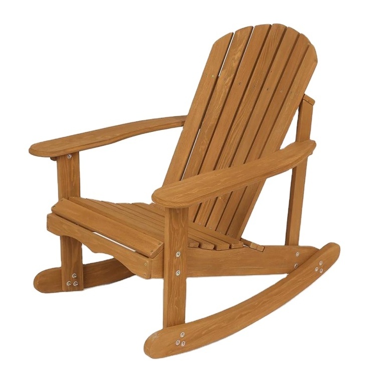 Outdoor Wood modern Adirondack Solid Wooden Rocking Chair