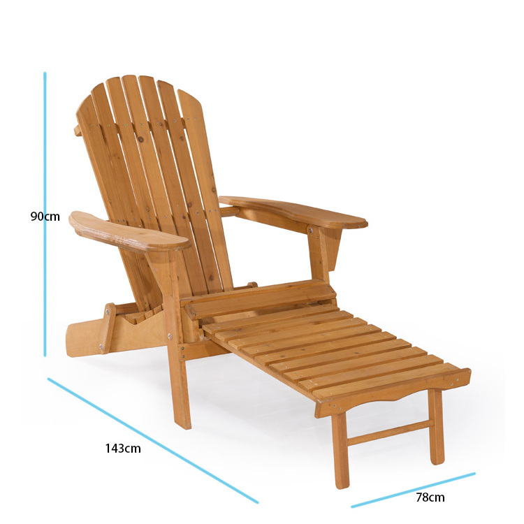 OEM outdoor adirondack folding deck chair for backyard wooden kd adirondack chair with ottoman