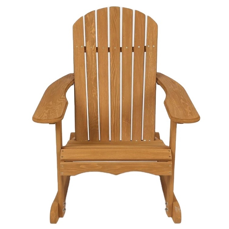 Outdoor Wood modern Adirondack Solid Wooden Rocking Chair