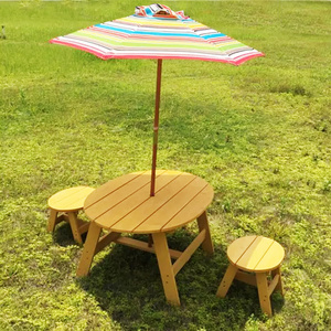 Garden Outdoor Wooden Kids Picnic Beach Table and Chair for Children Table