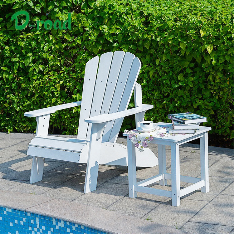 Factory Wholesale Adirondack Chair Garden Leisure Modern Design White Wooden Folding Outdoor Chair