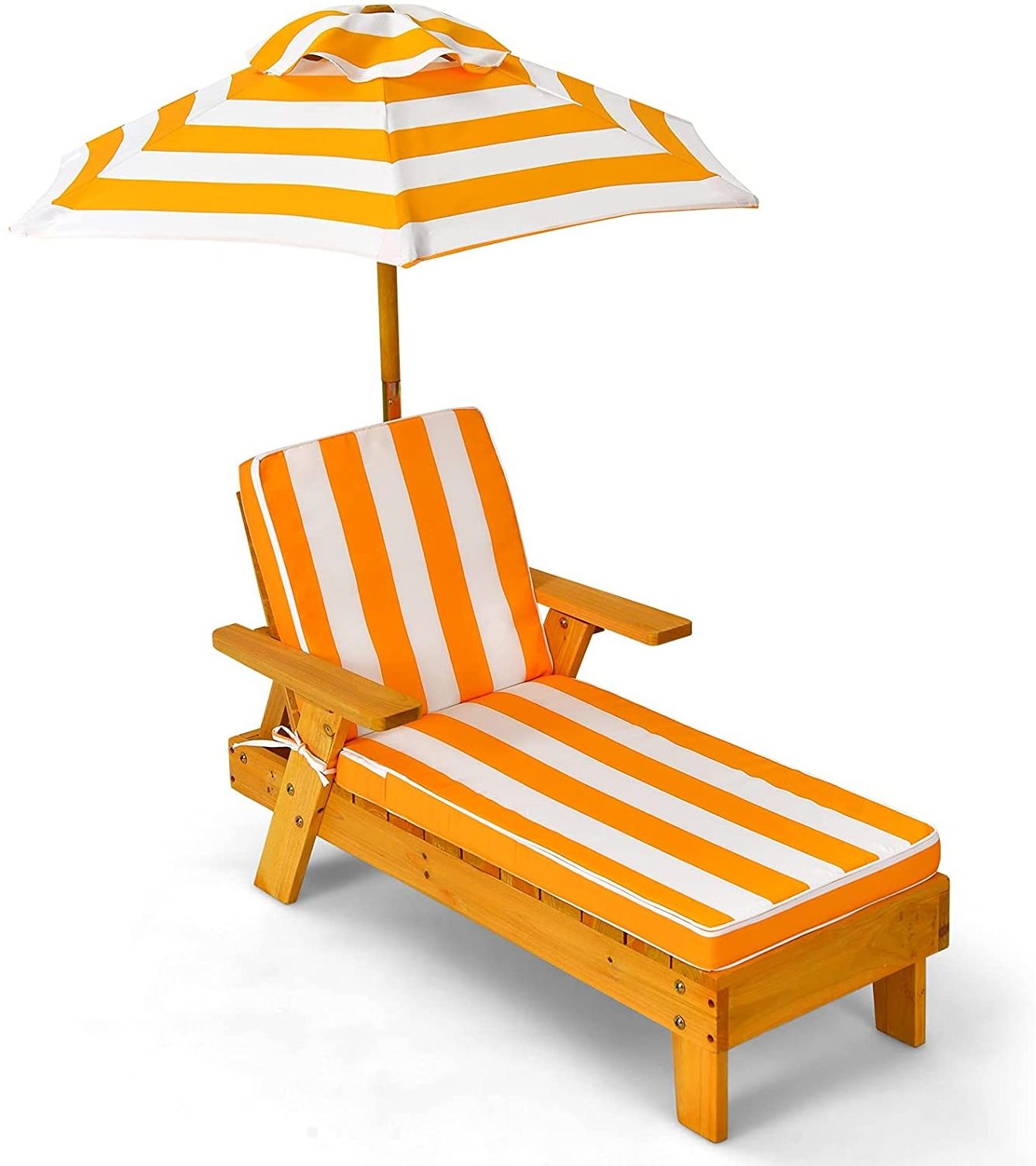 Factory Custom  Wooden Small  Beach chair Kids  Beach Pool Outdoor Lounge Chair with Beach Umbrella