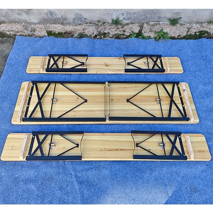 Outdoor Wooden Pub Seat - 6 Person  Garden Custom Wooden folding legs Picnic Beer table Bench