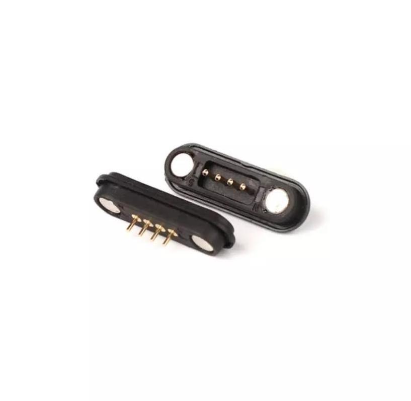 Factory supply Magnetic Pogo pin 4 pins connector wire soldering  male/female Pogo pin connector