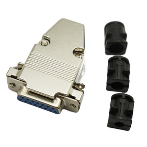 High Quality Male female Connector  D-sub 15 pin 7W2 Connectors Metal Cover