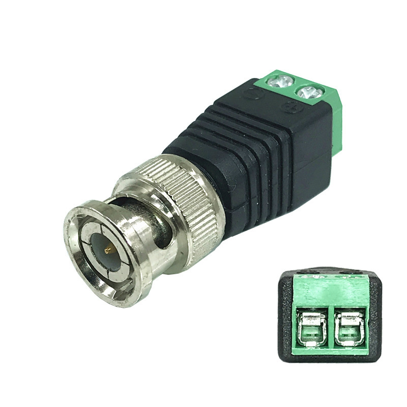 BNC male converter Q9 male to 2-bit twisted pair terminal connector solder free connector