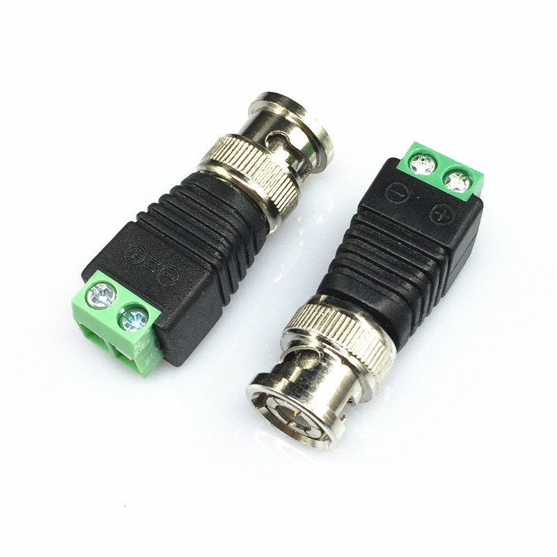 BNC male converter Q9 male to 2-bit twisted pair terminal connector solder free connector