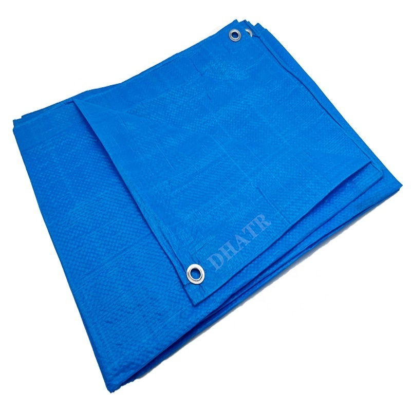 HDPE Blue Light Weight PE Tarpaulin Garden Protective Woven Fabric Cover Industrial Agriculture Roofing Hay Tarp Cover For Sale