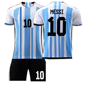 Argentina Messi Uniform Soccer jersey 2022 3 star high quality Soccer Wear Football Shirt for kids and men Atletico Madridsing