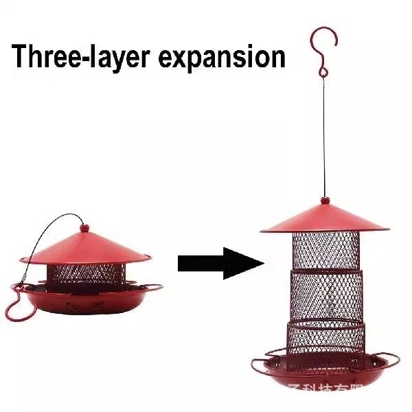 Outdoor bird feeder courtyard garden hanging squirrel-proof metal wrought iron telescopic bird feeder