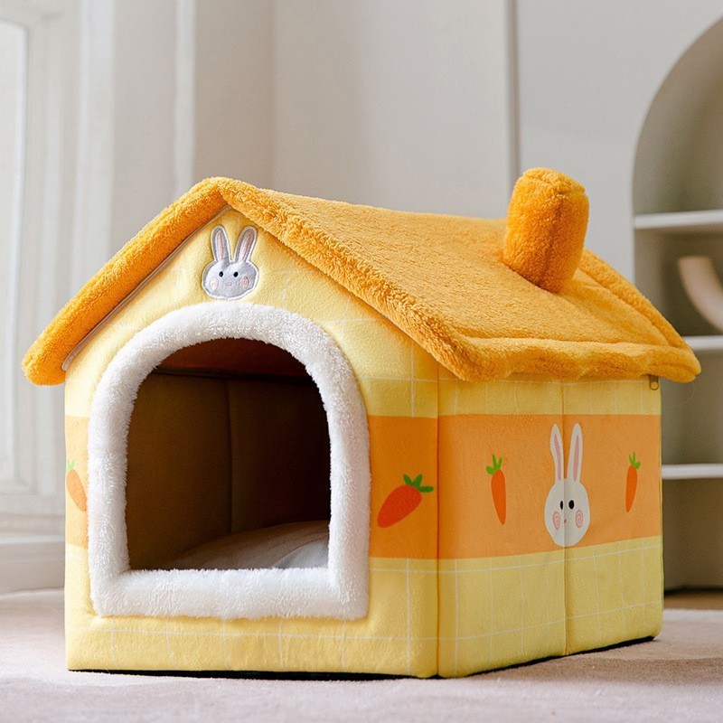 Durable cat dog bed pet teepee tent house soft luxury indoor large cat dog house pet bed tent indoor enclosed warm pet house