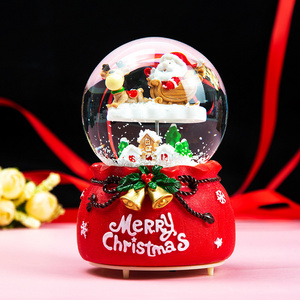 Multiple styles merry christmas snowglobe box resin and glass christmas music box home decoration christmas gift