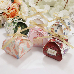 Best selling Flamingo design Dragees Wedding Box Multicolor Cake Boxes Candy Bag Wedding Cake Box Designs