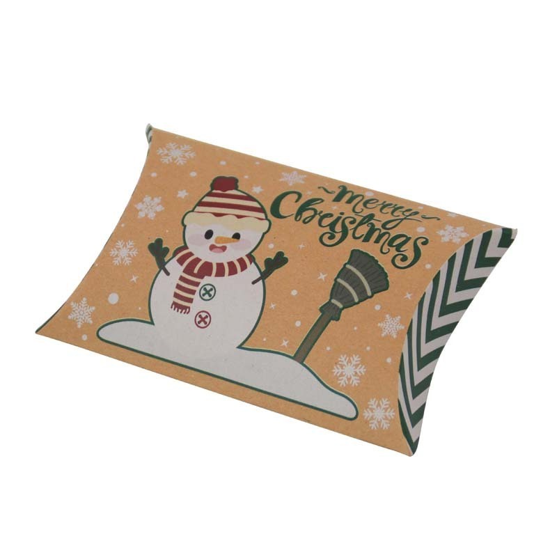 Pillow Shaped Merry Christmas Candy Paper Box Christmas Decorations Party Supplies