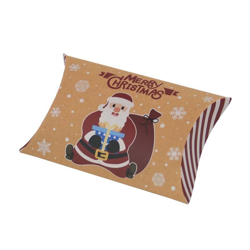 Pillow Shaped Merry Christmas Candy Paper Box Christmas Decorations Party Supplies