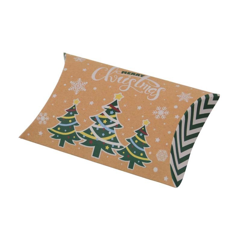 Pillow Shaped Merry Christmas Candy Paper Box Christmas Decorations Party Supplies