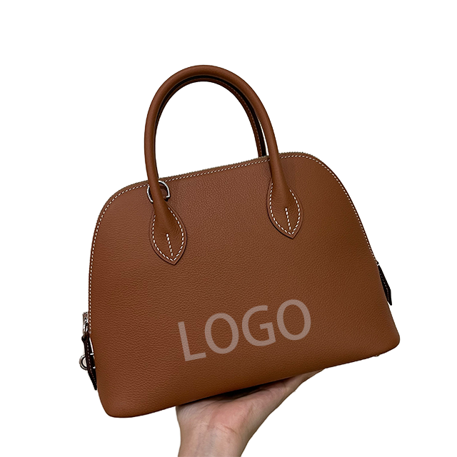 2024 Luxury Women's Handmade Shell Bag Bowling Ball with Customized Logo Zipper Closure Leather Lining Crossbody Bag