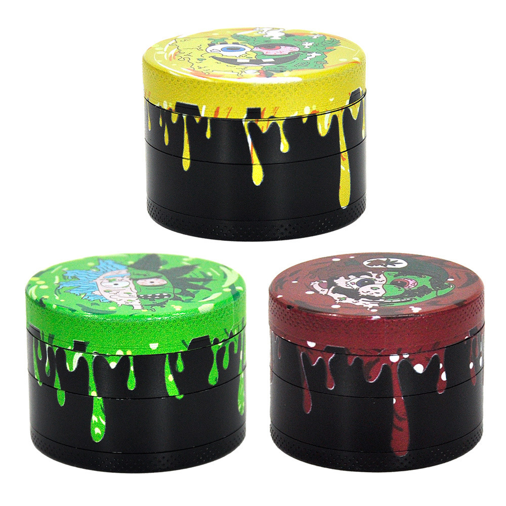 New color printed zinc alloy cigarette grinder 40mm 50mm four layer metal grinder 63mm manual vanilla grinder