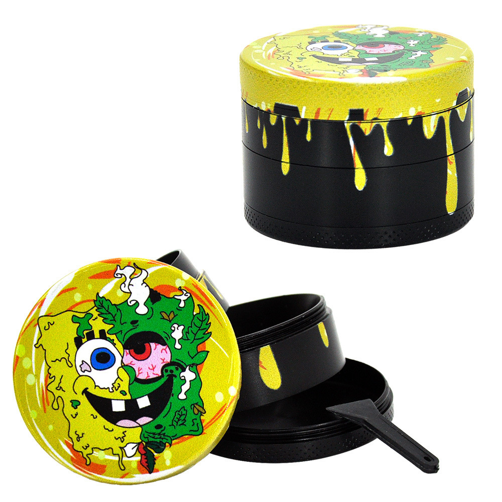 New color printed zinc alloy cigarette grinder 40mm 50mm four layer metal grinder 63mm manual vanilla grinder