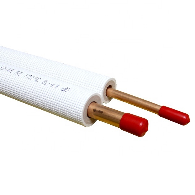 Refrigeration Parts 1/4+3/8 Air Conditioner White PE Covered Copper Pipe