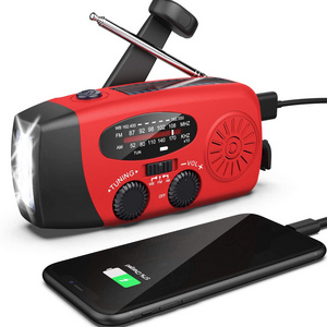 Solar Emergency Hand Crank Radio Portable 2000mAh AM/FM/NOAA Flashlight Torch Solar Panel Powered Weather Radio