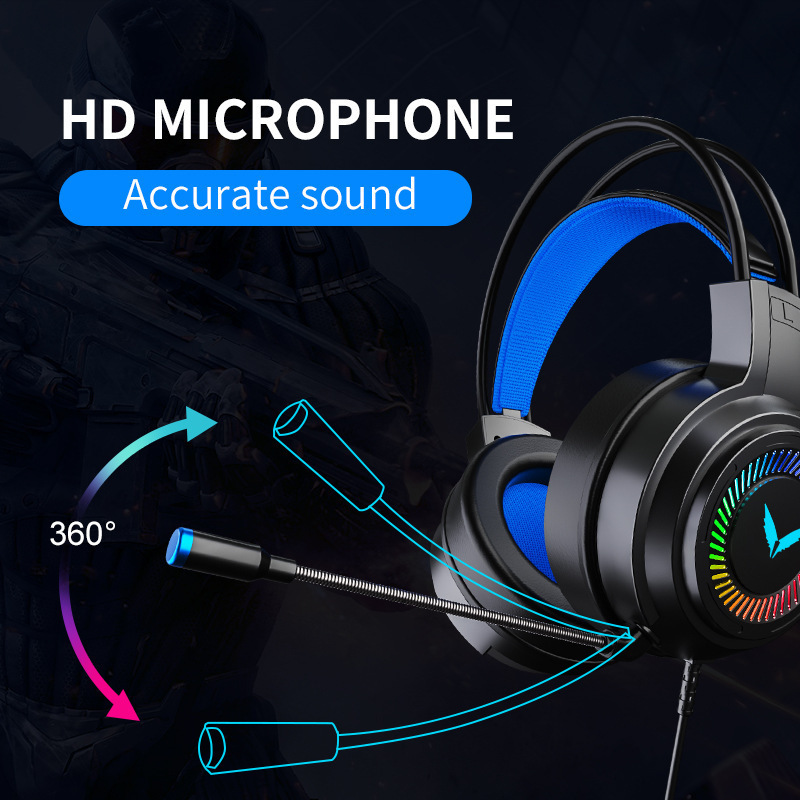 Comfort Fit Microphone 3.5mm Gaming Foldable Lightweight Over Ear MIC Wired Headphones Headset for Computer Laptop PC Cell Phone