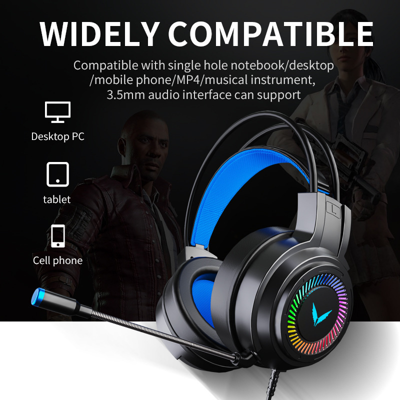 Comfort Fit Microphone 3.5mm Gaming Foldable Lightweight Over Ear MIC Wired Headphones Headset for Computer Laptop PC Cell Phone