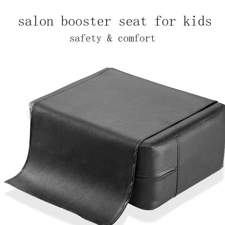 Children Leather Cushion Oversize Barber Salon Booster Seat Spa Equipment Black Barber Shop Hair Dressing Equipment for Kids