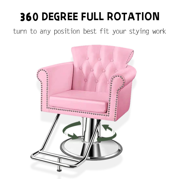 Beauty Hairdressing pink  Barber Hair Salon Furniture Factory Supply Modern Wholesale Style Packing Wheels Plastic