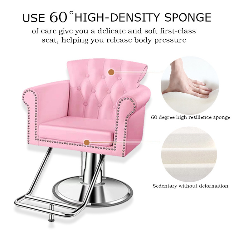 Beauty Hairdressing pink  Barber Hair Salon Furniture Factory Supply Modern Wholesale Style Packing Wheels Plastic