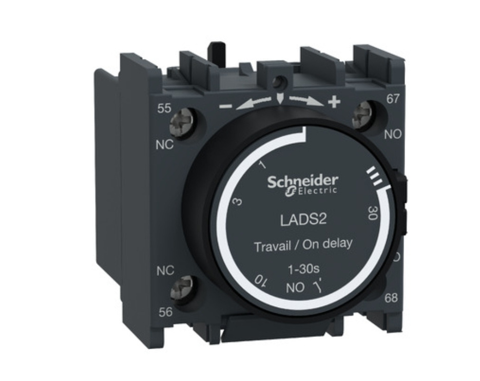 New Orginal LADS2 Time delay auxiliary contact block, TeSys Deca, 1NO + 1NC, on delay 1-30s, front, screw clamp terminals