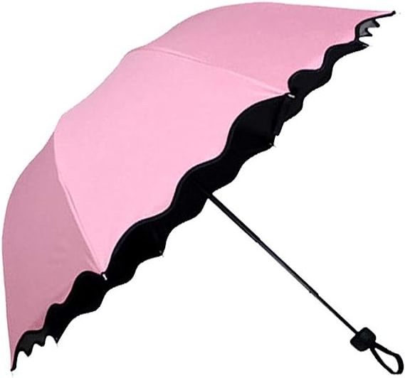 Custom Logo High Quality Wholesale Water Blossom Promotional Magic Umbrella 3 Fold Umbrella